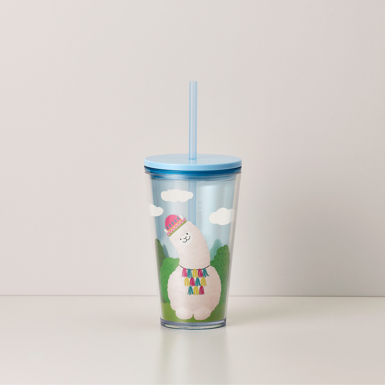 White Fashionista Alpaca 16oz Plastic Cold Cup