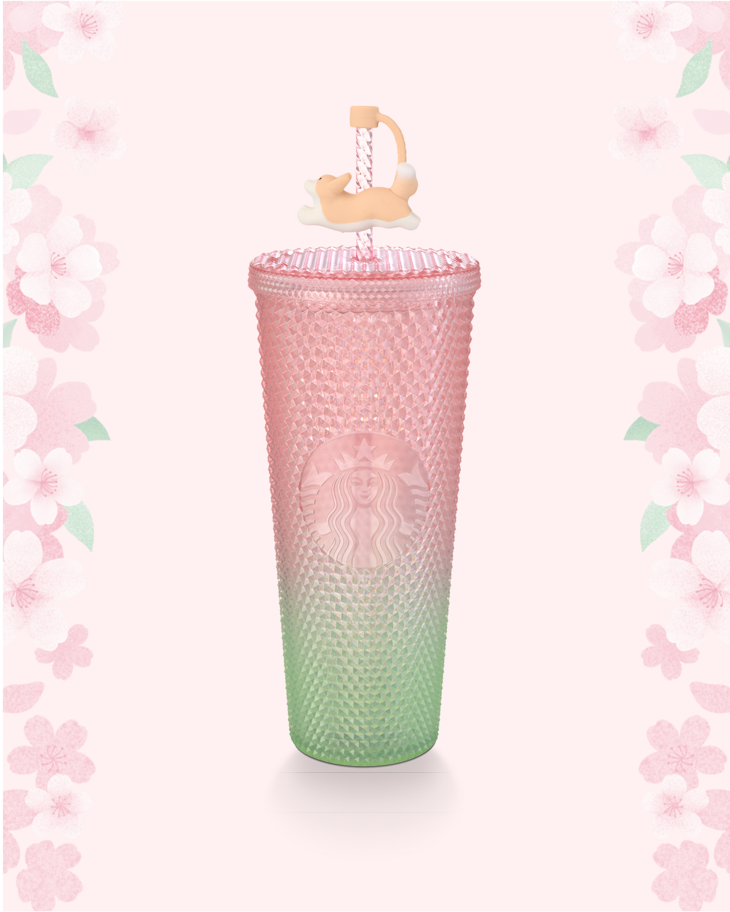 Spring Ombre Corgi Cold Cup with Topper 24oz - Starbucks Australia