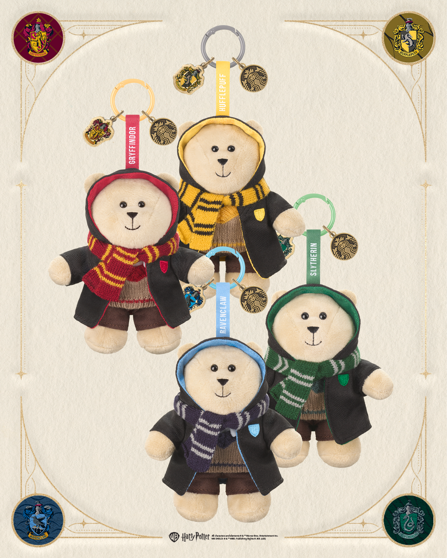 Harry Potter | Starbucks – Single Houses Mini Bearista Bear Plush Keychain Blind Box - Starbucks Australia